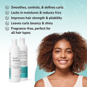 Curl Cream for Curly Hair - Anti Frizz & Wave Enhancer for Textured Hair  - Curl Activator & Curl Defining Cream - Unscented & Fragrance Free Hair Curl Cream for Wavy Hair & Sensitive Scalp